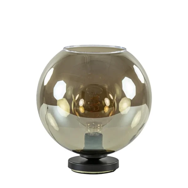 Shop Straluma Tafellamp Bella zwart + smoke glas 25cm