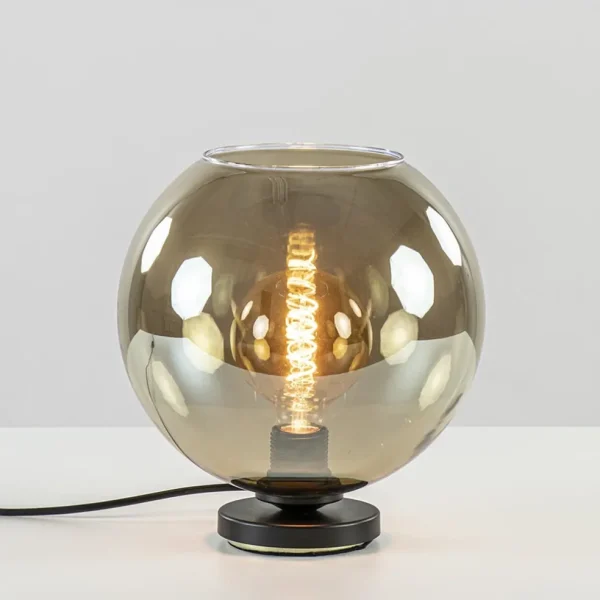 Shop Straluma Tafellamp Bella zwart + smoke glas 25cm