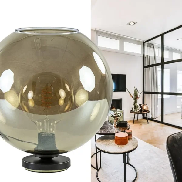tafellamp_bella_zwart__sm_4-1.webp Sale Straluma Tafellamp Bella zwart + smoke glas 30cm