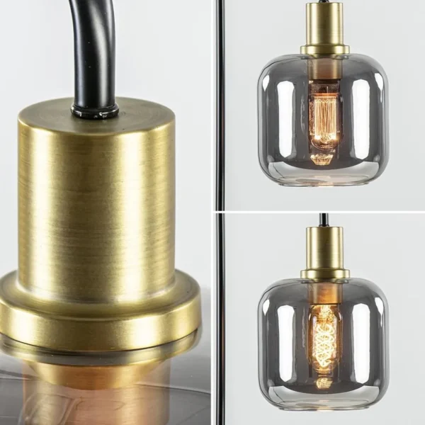 tafellamp_lekar_zwartbron_3.webp Best Sale Straluma Tafellamp Lekar zwart/brons met smoke glazen kap