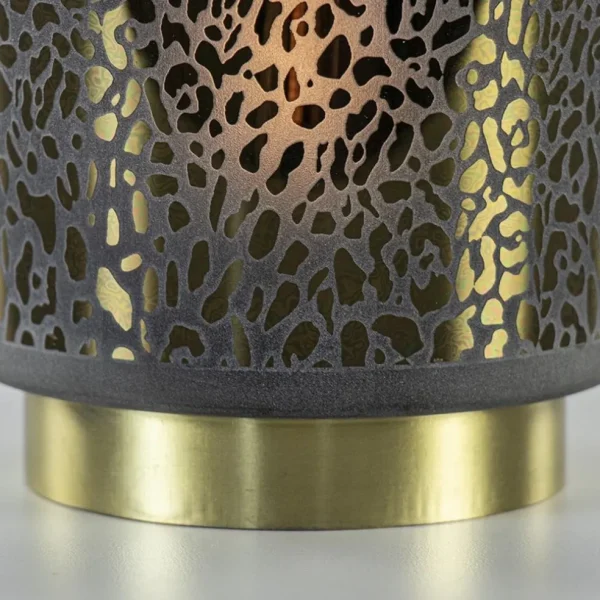 Discount Straluma Tafellamp Leopard op batterij donker grijs met goud