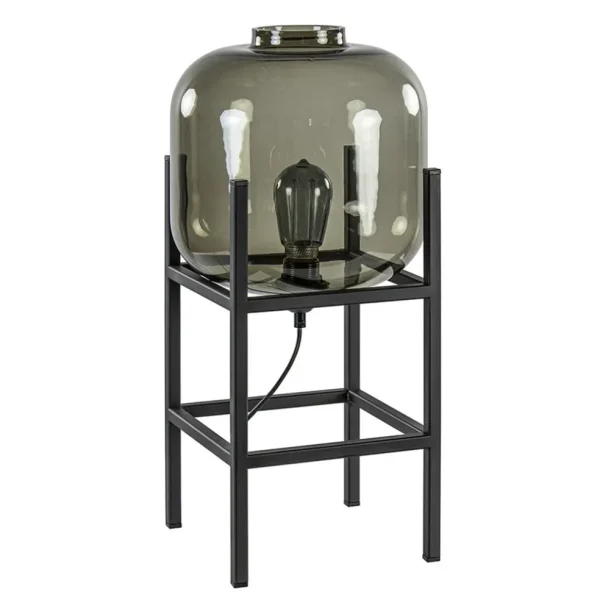 tafellamp_lett_frame_zwar_0.webp Hot Straluma Tafellamp Lett frame zwart/smoke glas