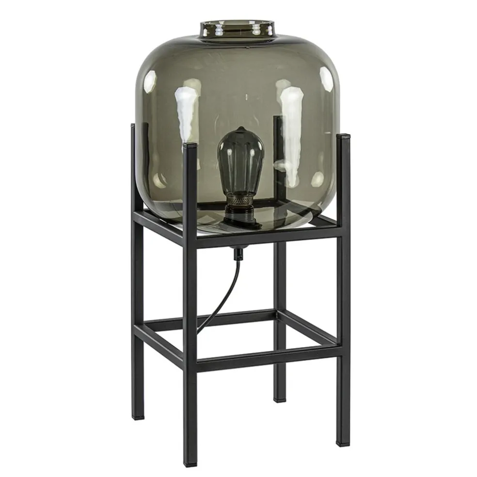 tafellamp_lett_frame_zwar_0.webp Hot Straluma Tafellamp Lett frame zwart/smoke glas