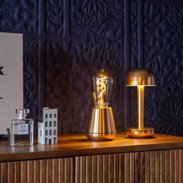 Outlet Straluma Tafellamp met oplaadbare batterij goud/smoke dimbaar