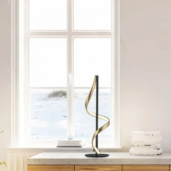 tafellamp_qswing_zwartmat_4.webp Clearance Straluma Tafellamp Q-Swing zwart/matgoud remote cct
