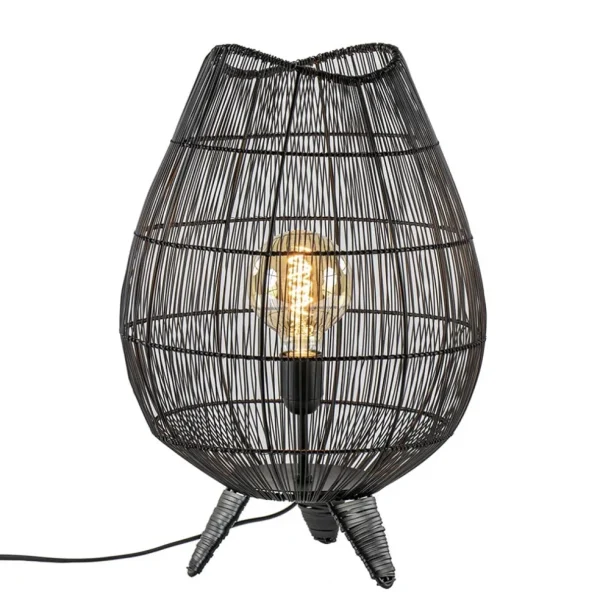 tafellamp_yumi_zwart_op_p_1.webp Discount Straluma Tafellamp Yumi zwart op pootjes Light and Living