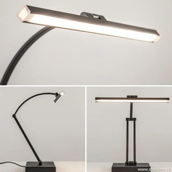 Outlet Straluma Tafellamp zwart "piano" model+touchdim.
