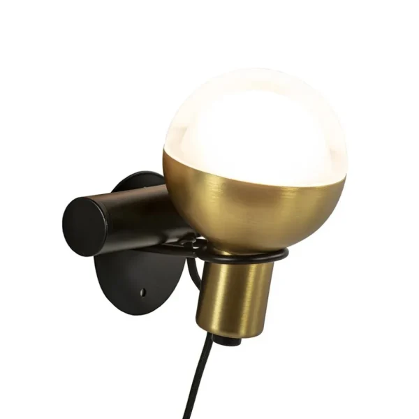 tafelwandlamp_drop_zwartg_3.webp Sale Straluma Tafel/wandlamp Drop zwart/goud