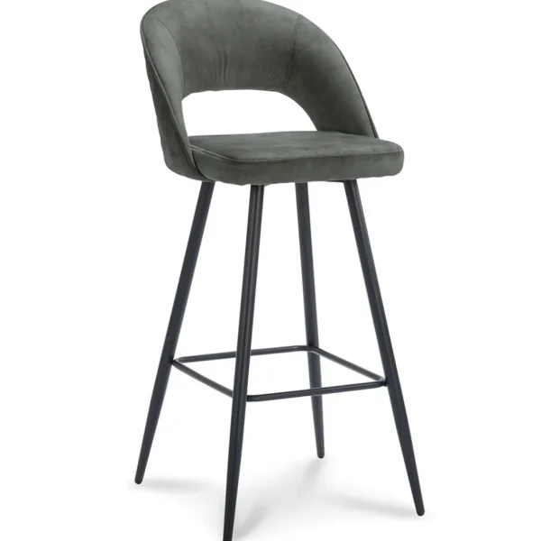 trendy_barkruk_velours_me_0.webp Fashion Straluma Trendy barkruk velours met zwart metalen poot