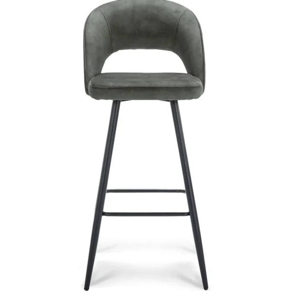 trendy_barkruk_velours_me_1.webp Fashion Straluma Trendy barkruk velours met zwart metalen poot