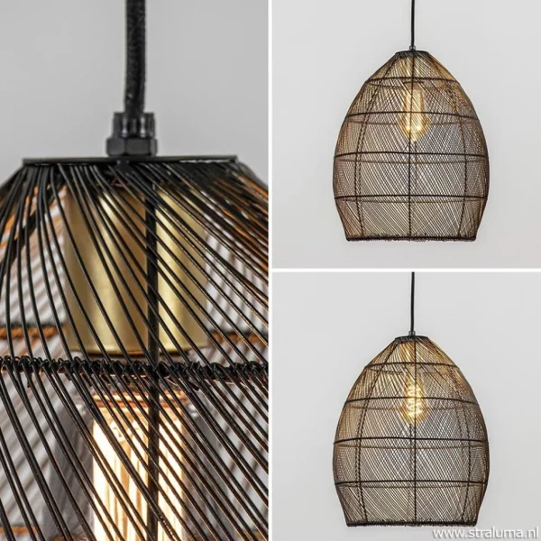 trendy_draad_hanglamp_mey_2.webp Discount Straluma Trendy draad hanglamp Meya zwart/goud