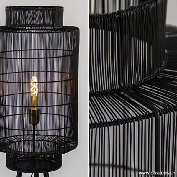 Fashion Straluma Trendy draad-vloerlamp Gruaro zwart