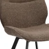Shop Straluma Trendy eetkamerstoel stof bruin met zwarte poot