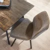 Shop Straluma Trendy eetkamerstoel stof bruin met zwarte poot