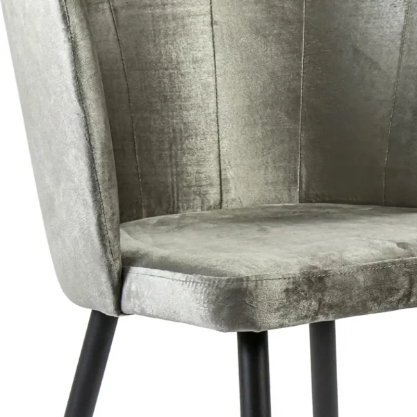 Online Straluma Trendy eetkamerstoel velours met zwarte poot