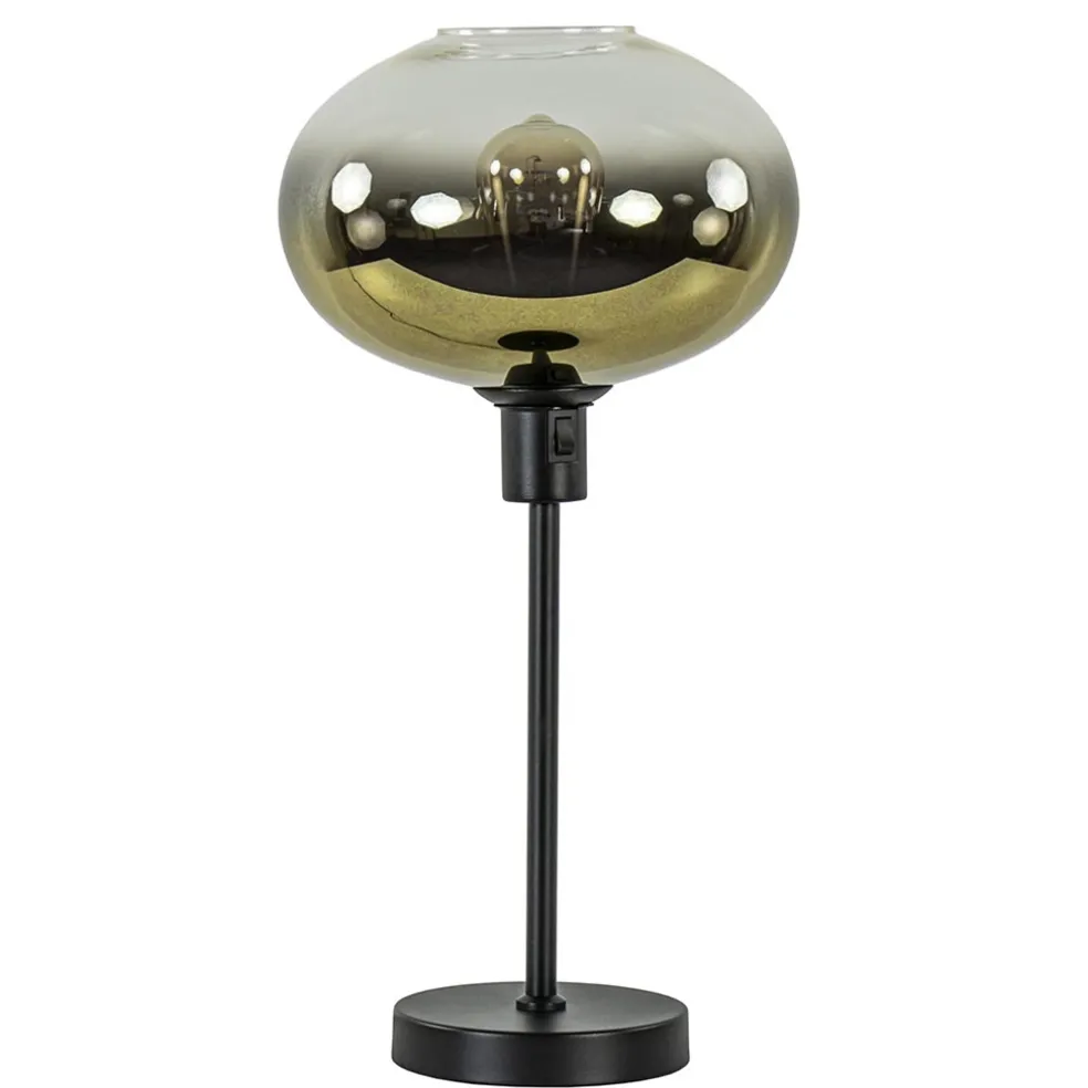 trendy_tafellamp_zwart_me_0.webp Shop Straluma Trendy tafellamp zwart met glazen kap helder/goud
