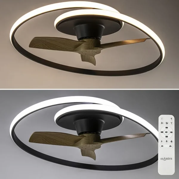 ventilator_ocean_zwarthou_1.webp Outlet Straluma Ventilator Ocean zwart/hout + remote cct