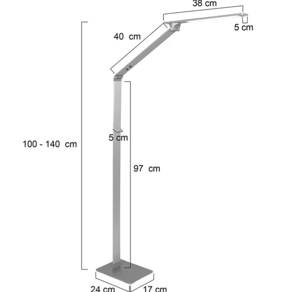 verstelbare_led_vloerlamp_3.webp Best Straluma Verstelbare LED vloerlamp geborsteld staal dimbaar