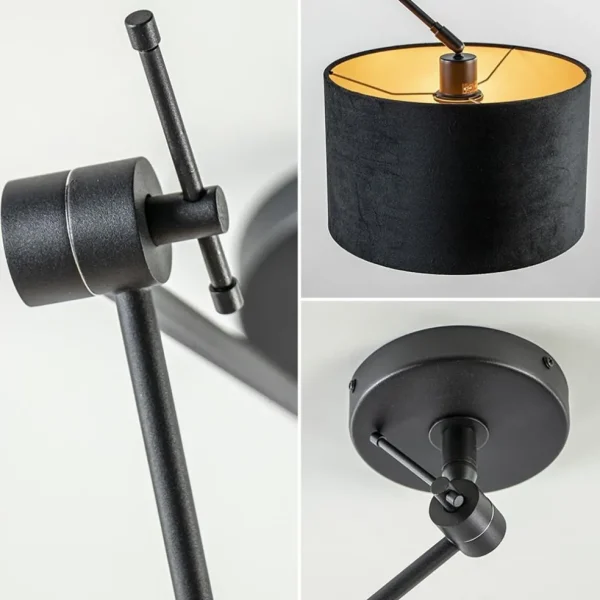 Discount Straluma Verstelbare plafondlamp zwart met velourse kap