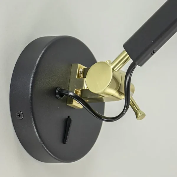 Store Straluma Verstelbare wandlamp mat zwart met gouden details