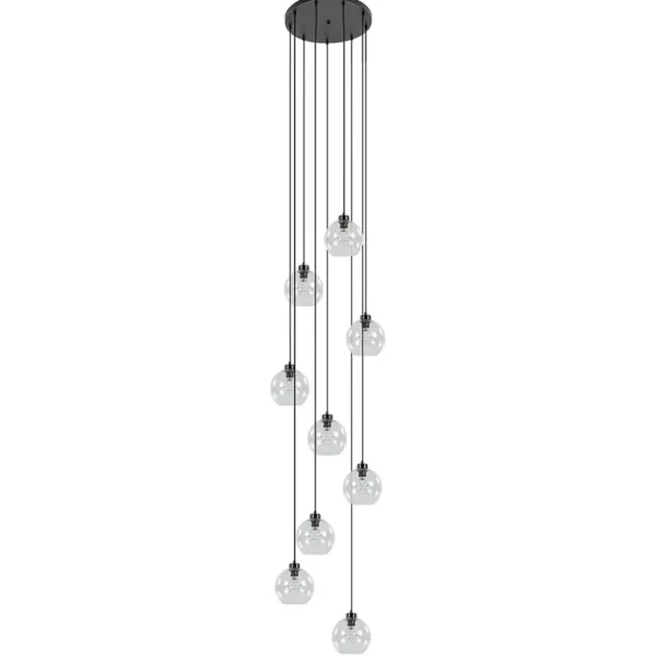 videlamp__multipendel_l_z_0.webp Hot Straluma Videlamp / multipendel 9L zwart helder bolglas