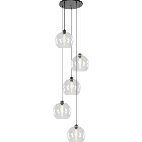 videlamp__multipendel_zwa_1.webp Shop Straluma Videlamp / multipendel zwart met 5 helder glazen bollen