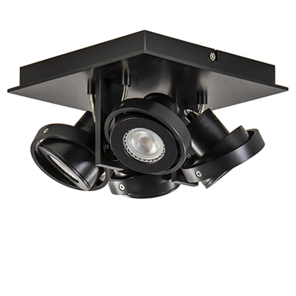 vierkante_led_plafondlamp_0.webp Outlet Straluma Vierkante LED plafondlamp 4-lichts zwart