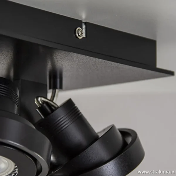 vierkante_led_plafondlamp_3.webp Outlet Straluma Vierkante LED plafondlamp 4-lichts zwart