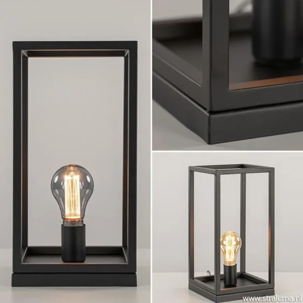 Hot Straluma Vierkante tafellamp frame zwart modern