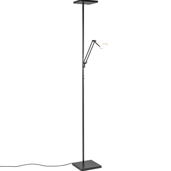 vierkante_uplighter_zwart_1.webp Cheap Straluma Vierkante uplighter zwart met verstelbare leesarm
