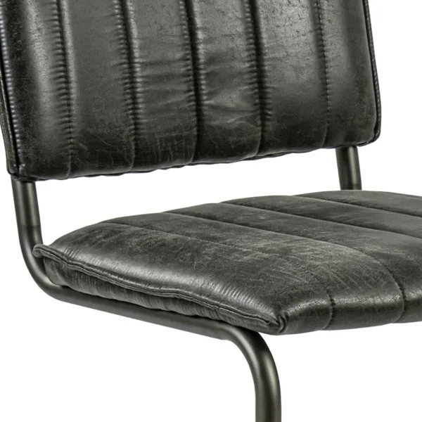 vintage_eetkamerstoel_dar_3.webp Clearance Straluma Vintage eetkamerstoel dark grey met gunmetal frame