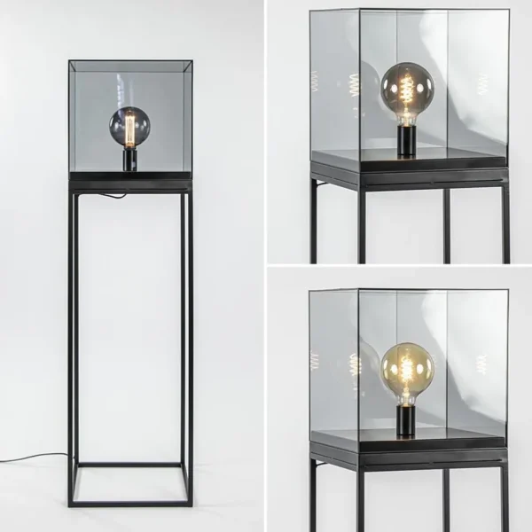 vloerlamp_askjer_kubus_zw_3.webp Fashion Straluma Vloerlamp Askjer kubus zwart/smoke glas