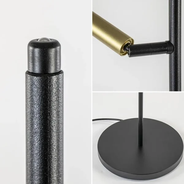 Shop Straluma Vloerlamp Flute 2l zwart/matgoud pushdim