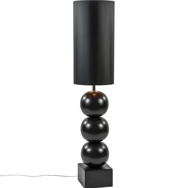 vloerlamp_hotel_chic_zwar_1.webp Sale Straluma Vloerlamp hotel chic zwart met kap zwart/goud