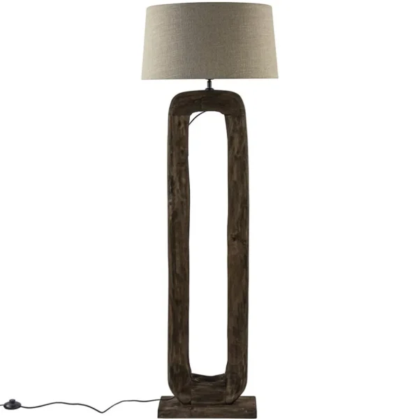 vloerlamp_kelafo_hout_cho_3.webp Online Straluma Vloerlamp Kelafo hout chocolade bruin exclusief kap