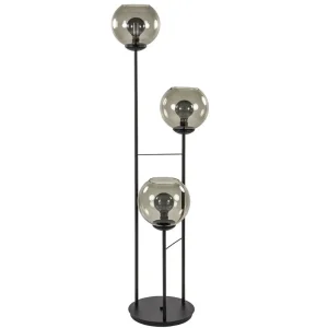 vloerlamp_l_zwart_met_bol_0.webp Fashion Straluma Vloerlamp 3-L zwart met bolglas smoke