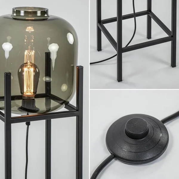 vloerlamp_lett_frame_zwar_2.webp Fashion Straluma Vloerlamp Lett frame zwart/smoke glas