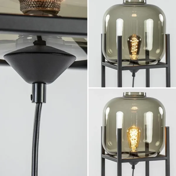 vloerlamp_lett_frame_zwar_3.webp Fashion Straluma Vloerlamp Lett frame zwart/smoke glas