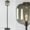 Hot Straluma Vloerlamp Lett zwart/smoke glas