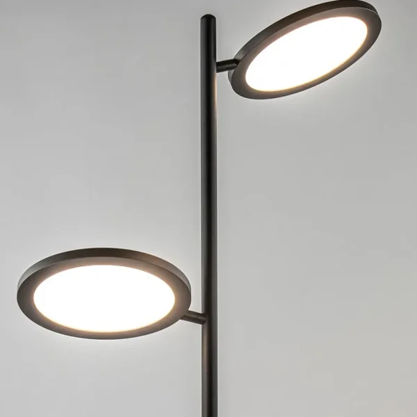 Shop Straluma Vloerlamp 2-lichts zwart inclusief 3-standen dimbaar LED