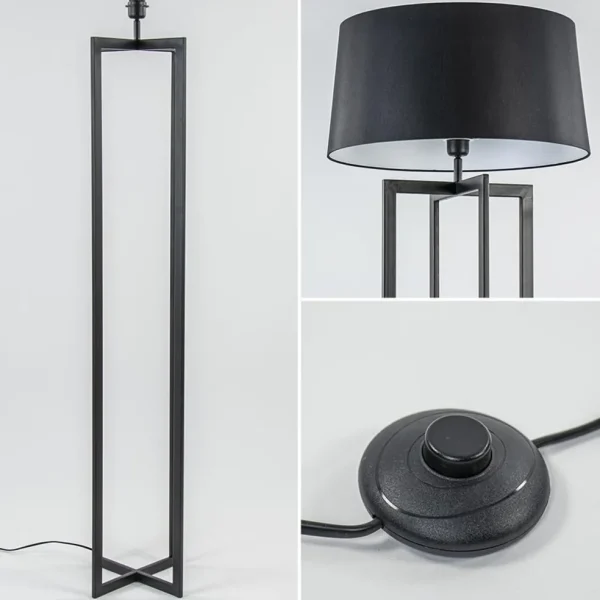 vloerlamp_mace_frame_zwar_3.webp Clearance Straluma Vloerlamp Mace frame zwart exclusief kap