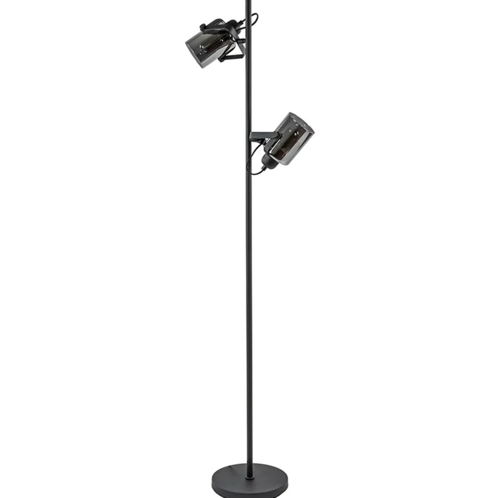vloerlamp_mat_zwart_met_t_0.webp Flash Sale Straluma Vloerlamp mat zwart met titanium glazen kappen