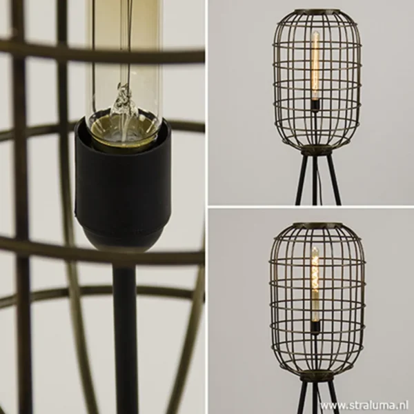 vloerlamp_oudbrons_zwart__1.webp Cheap Straluma Vloerlamp oud-brons zwart kooi