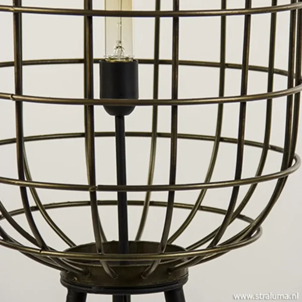 vloerlamp_oudbrons_zwart__2.webp Cheap Straluma Vloerlamp oud-brons zwart kooi