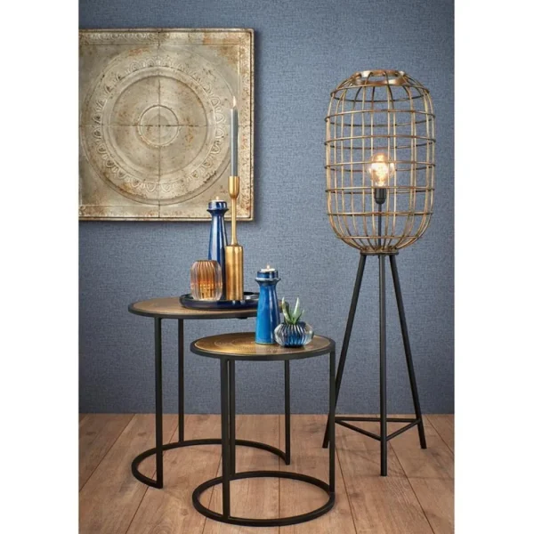 vloerlamp_oudbrons_zwart__4.webp Cheap Straluma Vloerlamp oud-brons zwart kooi