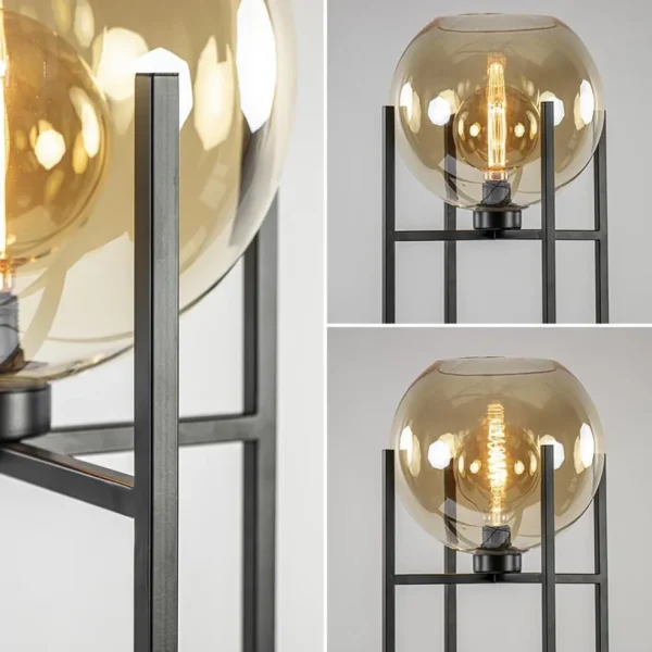 vloerlamp_zwart__amber_gl_3.webp Sale Straluma Vloerlamp zwart + amber glazen bol