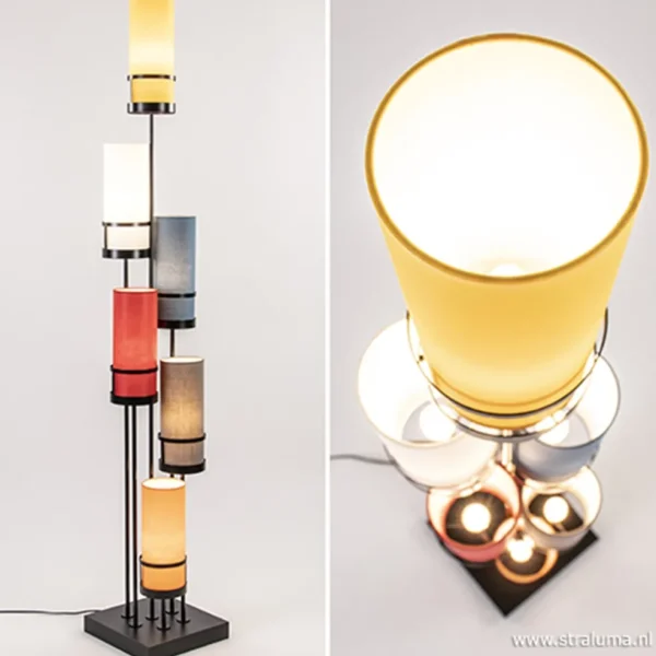 vloerlamp_zwart_l_multico_1.webp Shop Straluma Vloerlamp zwart 6L multicolor rood
