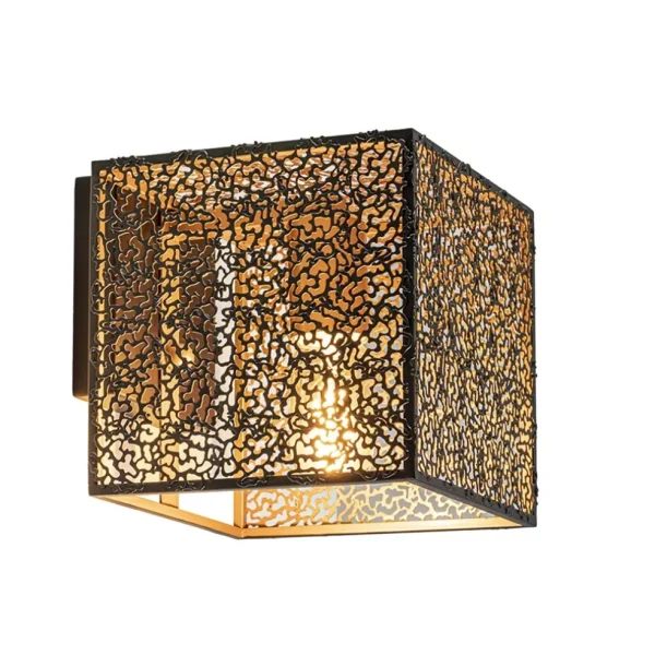wandlamp_avola_zwartgoud_1.webp Best Sale Straluma Wandlamp Avola zwart/goud