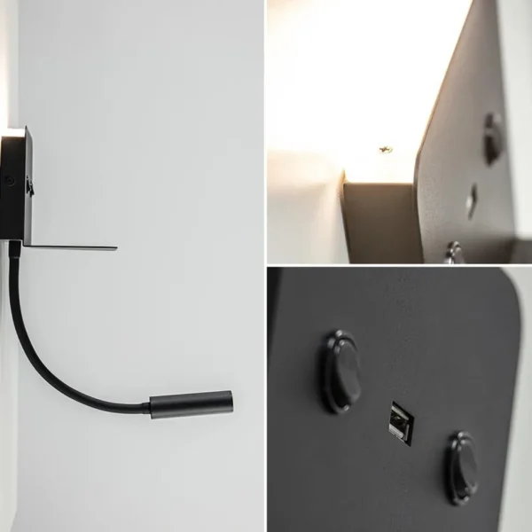 wandlamp_bed_zwart_flex___2.webp Cheap Straluma Wandlamp bed zwart flex + USB charger