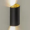 Hot Straluma Wandlamp Hera afgerond zwart/matgoud 2xgu10